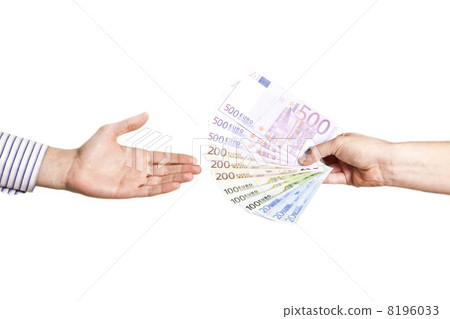 man hand taking euro notes 8196033