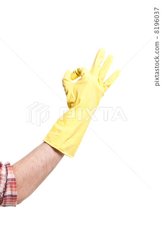 hand in glove isolated on white 8196037