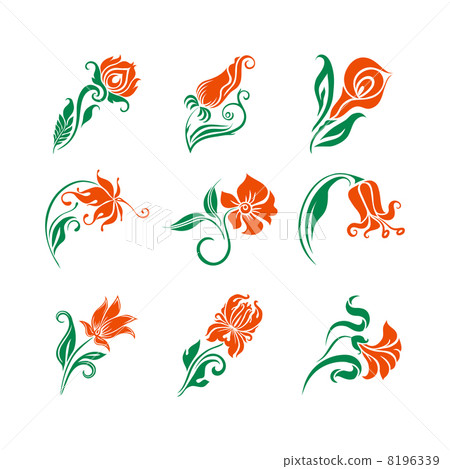 Vector set of decorative elements for design. Vector set of decorative elements for design. 8196339