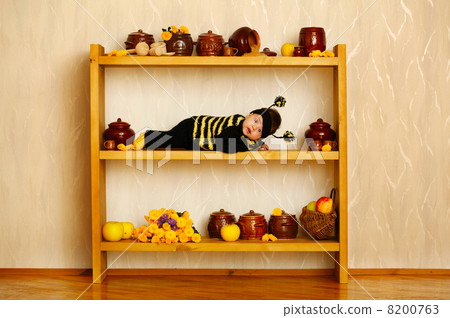 little funny baby with bee costume 8200763