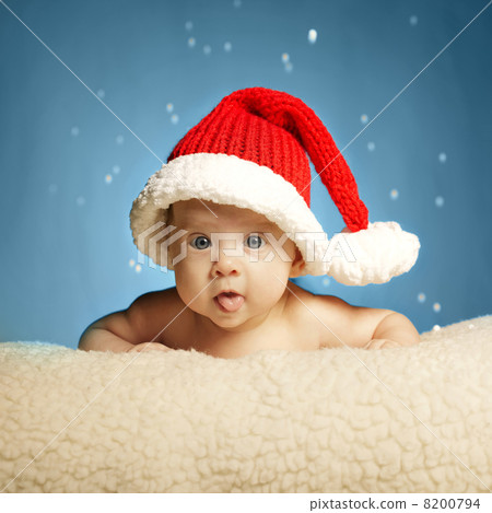 little cute girl with santa hat little cute girl with santa hat 8200794