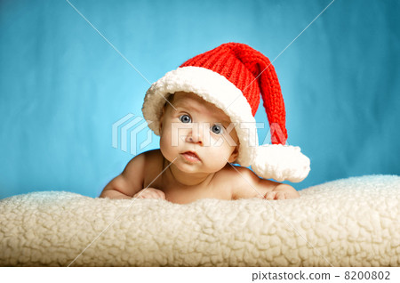 little cute girl with santa hat little cute girl with santa hat 8200802