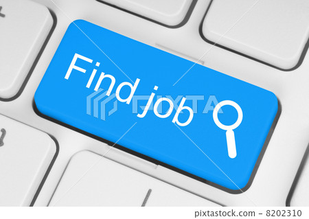 Blue find job button . Blue find job button . 8202310