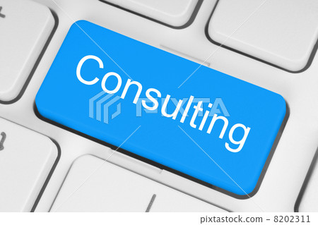 Blue consulting button . 8202311