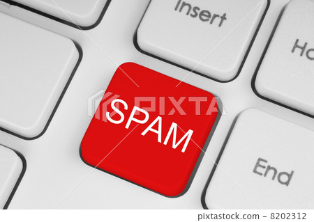 Red SPAM button on white keyboard .. Red SPAM button on white keyboard .. 8202312