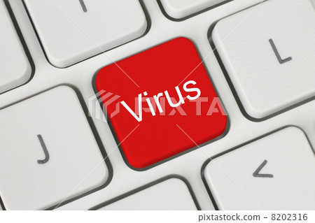 Red virus button. 8202316