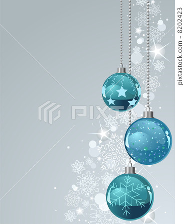 Christmas Background with balls and snowflakes - Stock Illustration ...