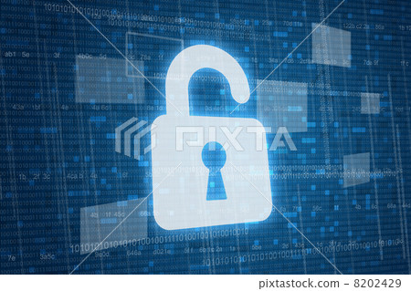 Open lock on digital background 8202429