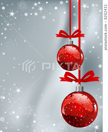 Christmas Background with balls and snowflakes 8202431