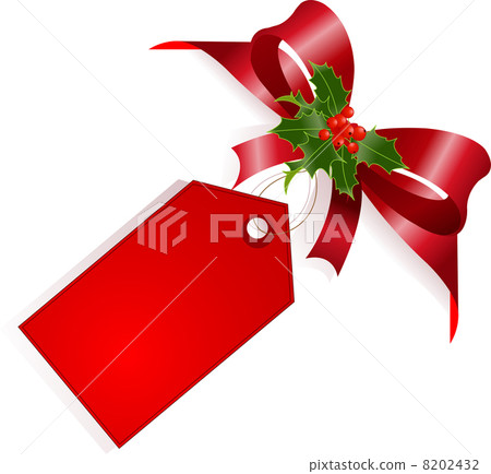 Red ribbon and label 8202432