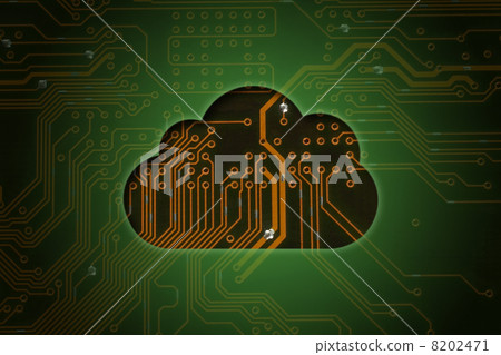 Cloud on circuit background. 8202471