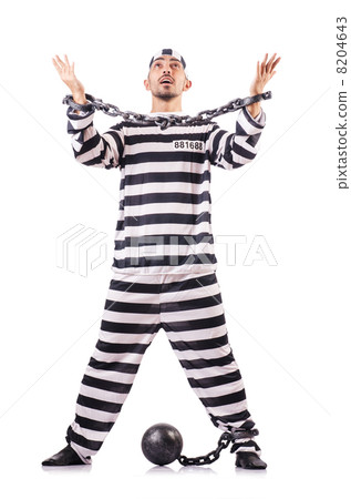 Convict criminal in striped uniform 8204643