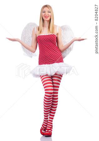 Woman with bow in valentine concept 8204827