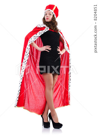 Queen businesswoman isolated on the white 8204851