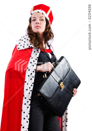 Queen businesswoman isolated on the white 8204886