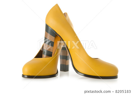 Stylish woman shoes on white in fashion concept 8205183