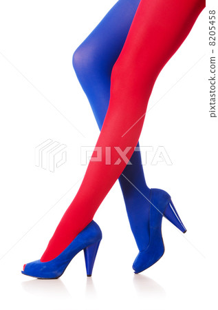 Woman with stockings of french flag colours Woman with stockings of french flag colours 8205458