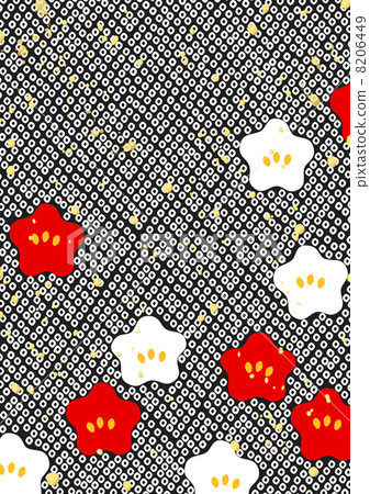 Tie dyeing wind red and white plum 8206449