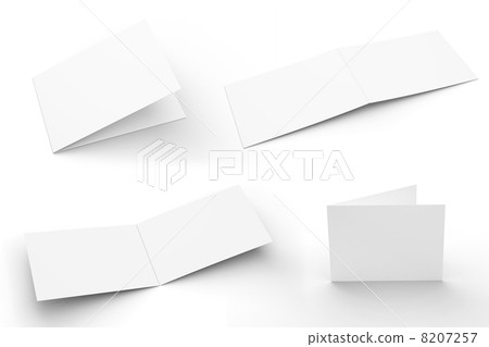 Blank Greeting Cards set isolated on white with soft shadows. 4 views. 8207257