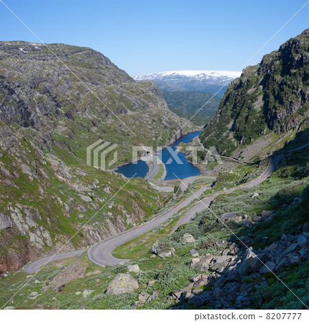 Roldalsfjellet with Folgefonna glacier on the background (Roldal Roldalsfjellet with Folgefonna glacier on the background (Roldal 8207777