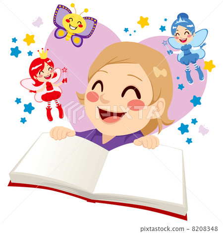 Cute Girl Reading Fairy Tale 8208348