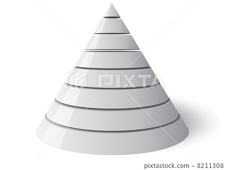 Vector Cone Eight Levels, Vectorial 3d Shape 8211308