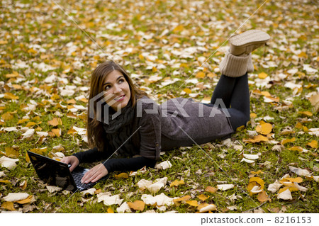 Woman working with a laptop Woman working with a laptop 8216153