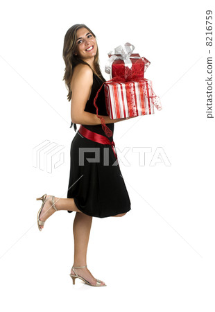 Happy woman with a gift 8216759
