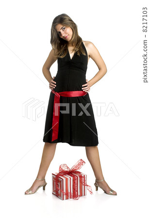 Happy woman with a gift 8217103