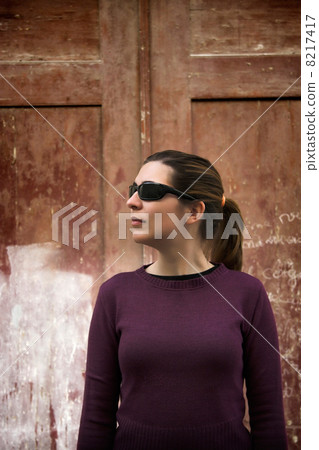 woman profile in the street 8217417