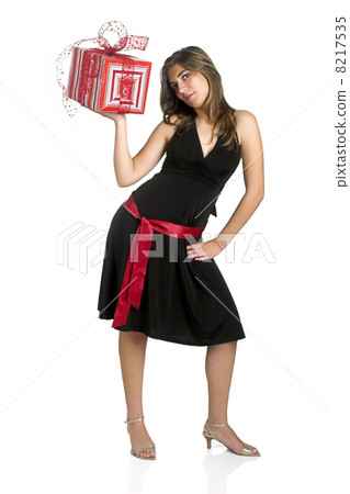 Happy woman with a gift 8217535