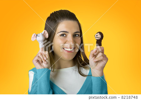 Woman with puppets 8218748