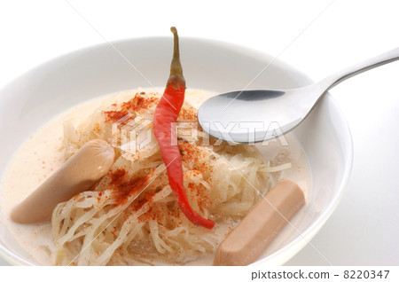 sauerkraut soup with paprika powder, hot pepper and sausage 8220347