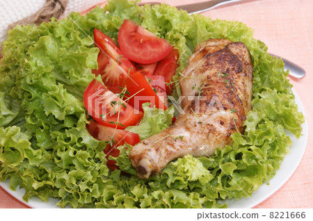 grilled organic chicken drumsticks on a plate grilled organic chicken drumsticks on a plate 8221666