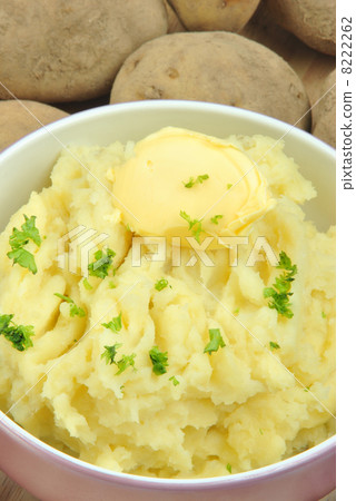 fresh organic mash potato in a bowl 8222262