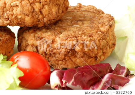 rissole with organic tomato on a plate rissole with organic tomato on a plate 8222760