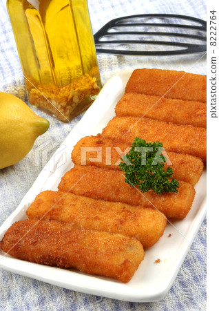fried fish sticks on a white plate 8222764