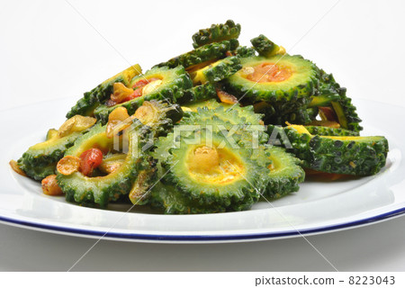 fresh organic karela salad on a plate fresh organic karela salad on a plate 8223043