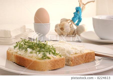Cottage cheese with some watercress Cottage cheese with some watercress 8224613