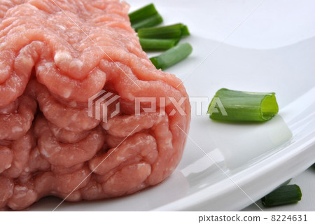some organic minced meat on a plate 8224631
