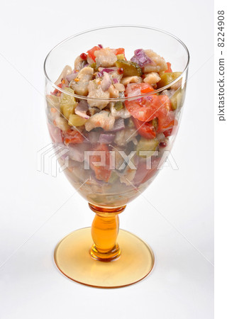 some fresh organic herring salad in a bowl 8224908