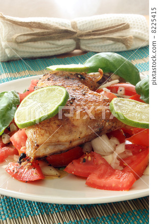 roasted delicious chicken and organic tomato salad roasted delicious chicken and organic tomato salad 8225415