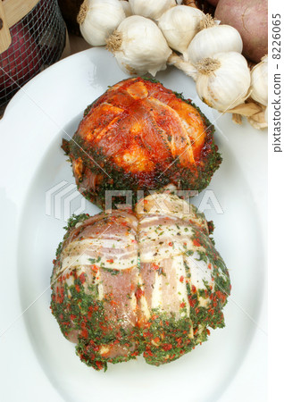 meatballs with bacon and spices on a plate meatballs with bacon and spices on a plate 8226065