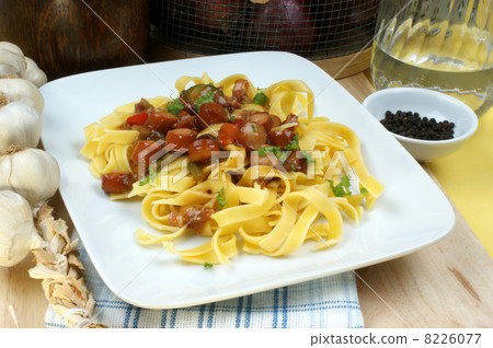 home made tagliatelle with organic sausage goulash home made tagliatelle with organic sausage goulash 8226077