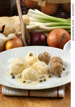organic minced meat balls with potato and caper organic minced meat balls with potato and caper 8226082