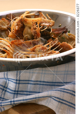 fish bone in a bowl after making a fish soup 8226877