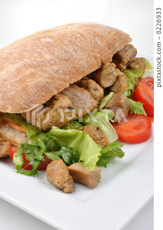 home made bread roll with organic pork goulash home made bread roll with organic pork goulash 8226933