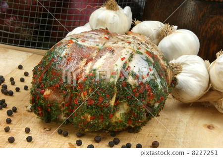 meatballs with bacon and spices on a plate 8227251