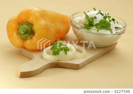 cottage cheese with paprika and onion as spread cottage cheese with paprika and onion as spread 8227598