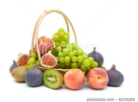 assorted fresh fruit on a white background assorted fresh fruit on a white background 8230268